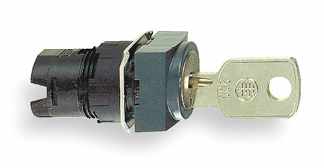 KeyedSelectorSwitch Black 2Pos 16mm