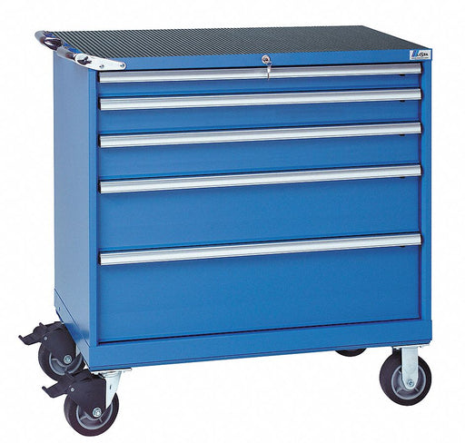 Mod Drwr Cab 43-1/4 H 5 Drwr Bright Blue