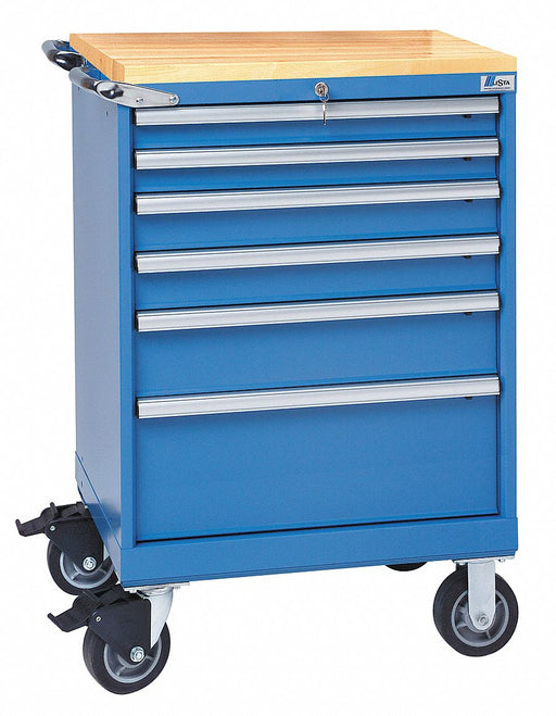 Mod Drwr Cab 43-1/4 H 6 Drwr Bright Blue