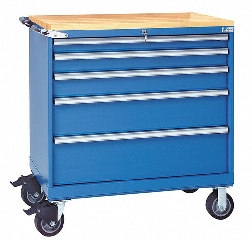 Mod Drwr Cab 43-1/4 H 5 Drwr Bright Blue