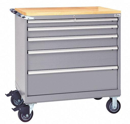 Mod Drwr Cab 41-1/2 H 5 Drwr Light Gray