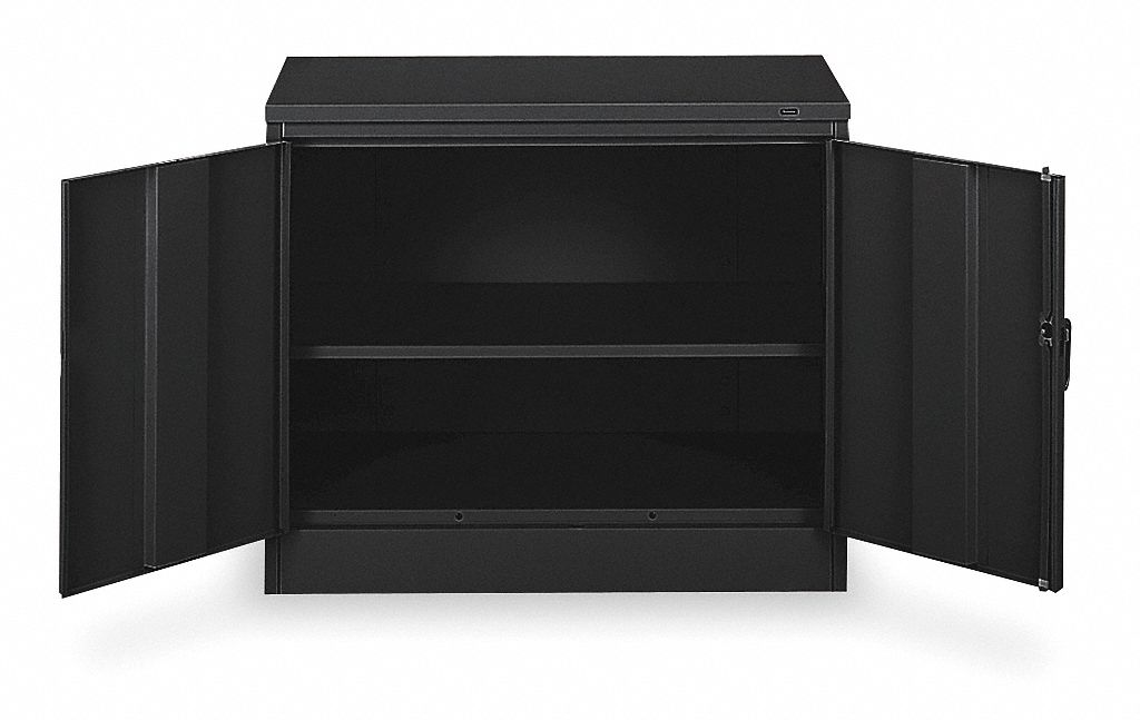 Storage Cabinet 30 x36 x18 Black 2Shlv