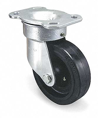 Plate Caster Swivel Rubber 10 1/8 H