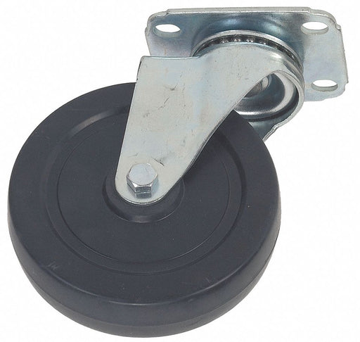 Plate Caster Swivel Rubber 5 1/8 H