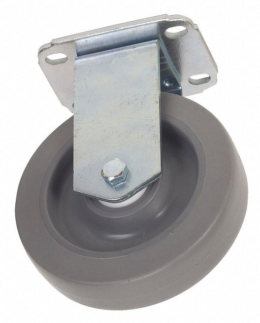 Plate Caster Rigid Rubber 6 3/16 H