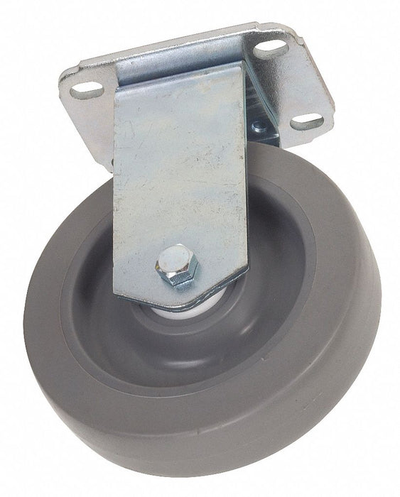 Plate Caster Rigid Rubber 6 3/16 H