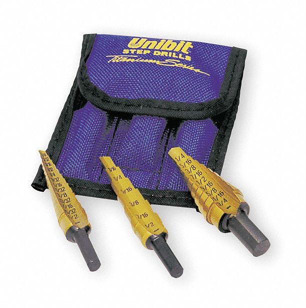 Step Drill Bit Set HSS 1/8-3/4 in 3 pc.