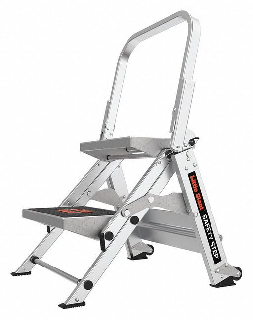Safety Step Stool Alum 1-1/2ft H 300 lb