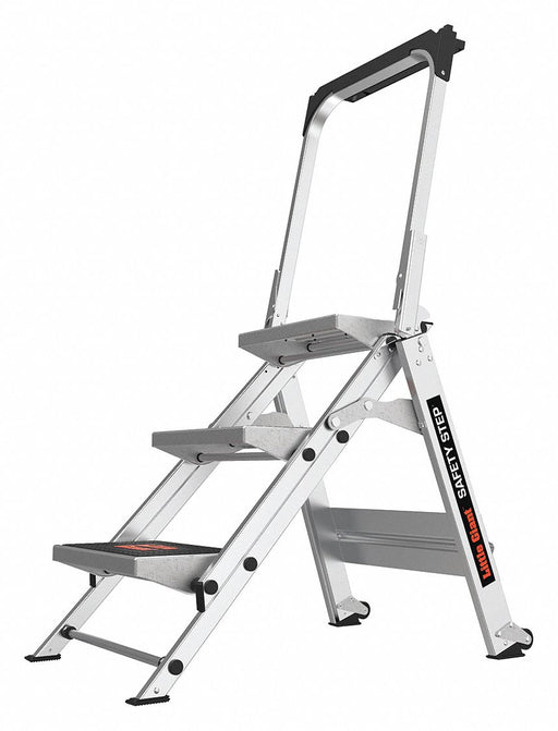 Safety Step Stool Alum 2-1/6ft H 300 lb