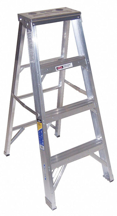 Stepladder Aluminum 4 ft H 375 lb Cap.