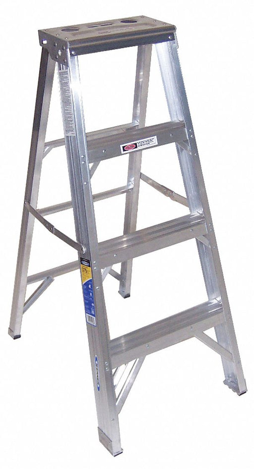 Stepladder Aluminum 4 ft H 375 lb Cap.