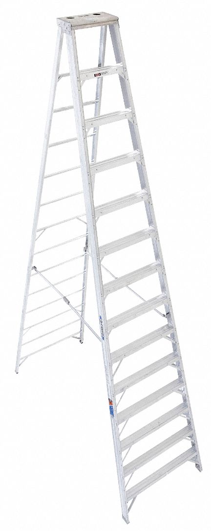 Stepladder Aluminum 14 ft H 300 lb Cap.