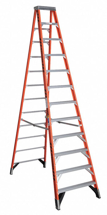 Stepladder Fiberglass 12 ft H 375 lb Cap