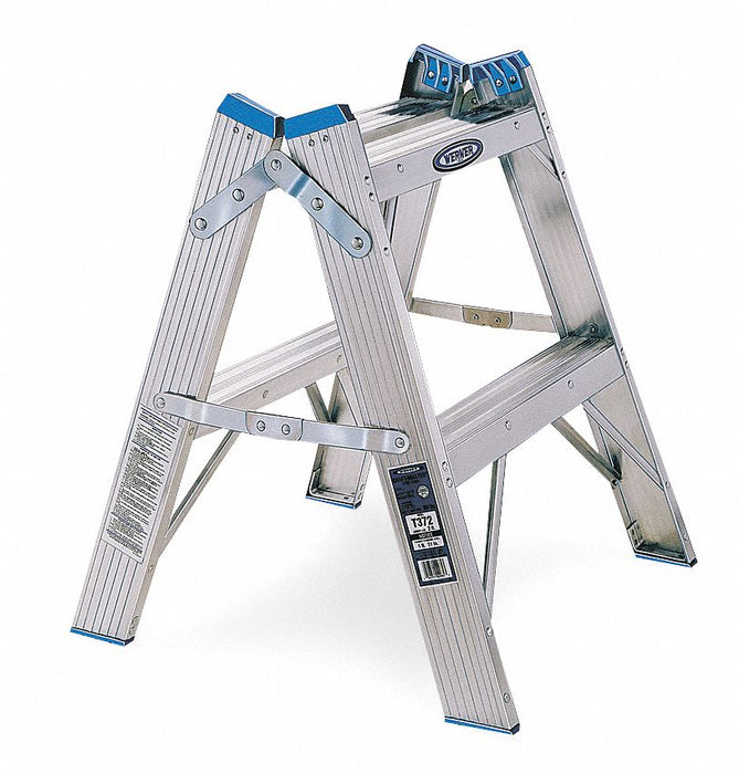 Twin Step Stool 24 In H 300 lb Aluminum