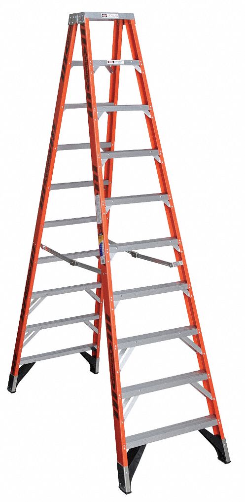 Twin Stepladder Fbrgls IAA 10ft T7400