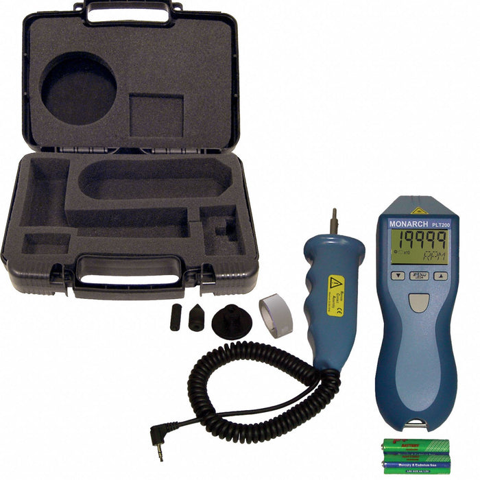 Laser Tachometer +/-0.05% RPM Acc LCD