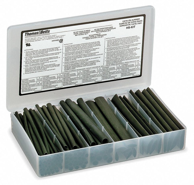 Heat Shrink Tubing Kit Black 74 Pc