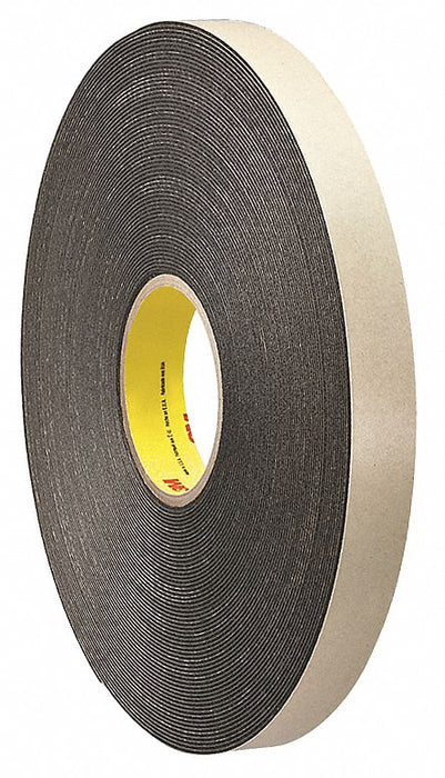 Foam Tape Black 36 yd L 1 in W