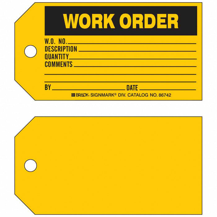 Tag Black/Yellow 3inH 5-3/4inW PK100