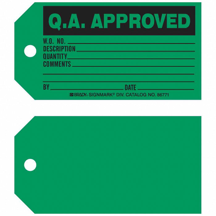 Tag Black/Green 3inH 5-3/4inW PK100