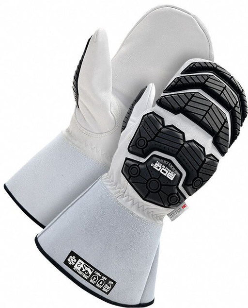 Leather Mitts Cut Resistant M Gray PR