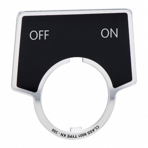 LegendPlate Off-On Silver/Blk Half-Round