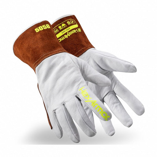 Glove Thin Goatskin Lther TIG Rd/Wht PR