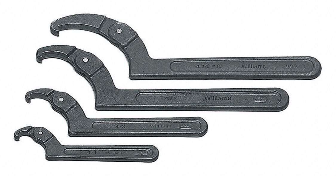 Spanner Wrench Set Adj. Hook 4 Pieces