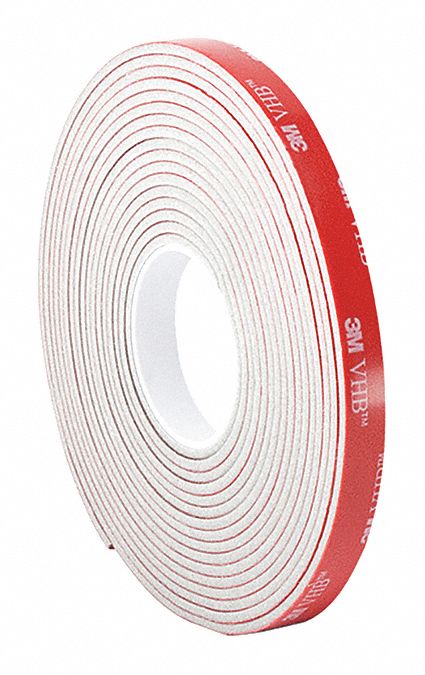 Foam Tape White 5 yd L 1/2 in W