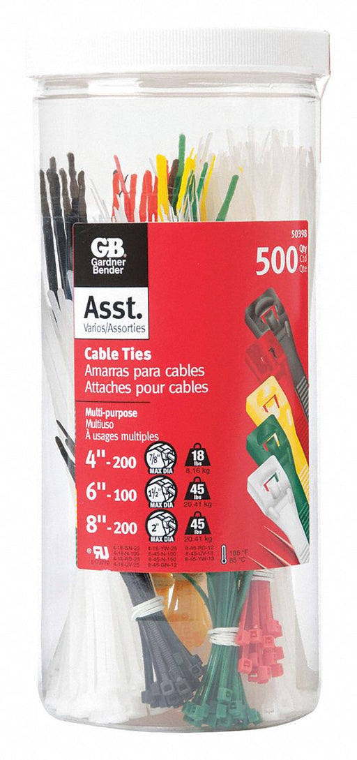 Cable Tie Kit 4 in 6 in 8 in PK500
