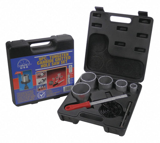 Tungsten Carbide Grit Hole Saw Set 9 pcs