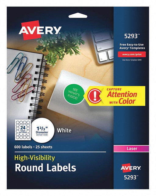 Round Labels Laser 1-2/3 PK600