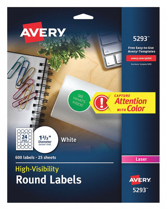 Round Labels Laser 1-2/3 PK600