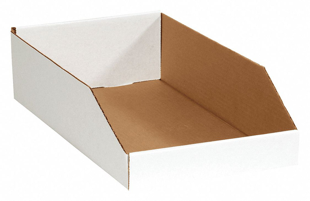 Bins Open Top 10x18x4x1/2 White PK25