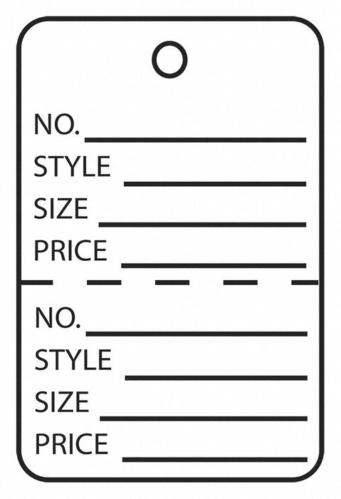 Garment Tag Perfed 1 3/4x2 7/8 PK1000