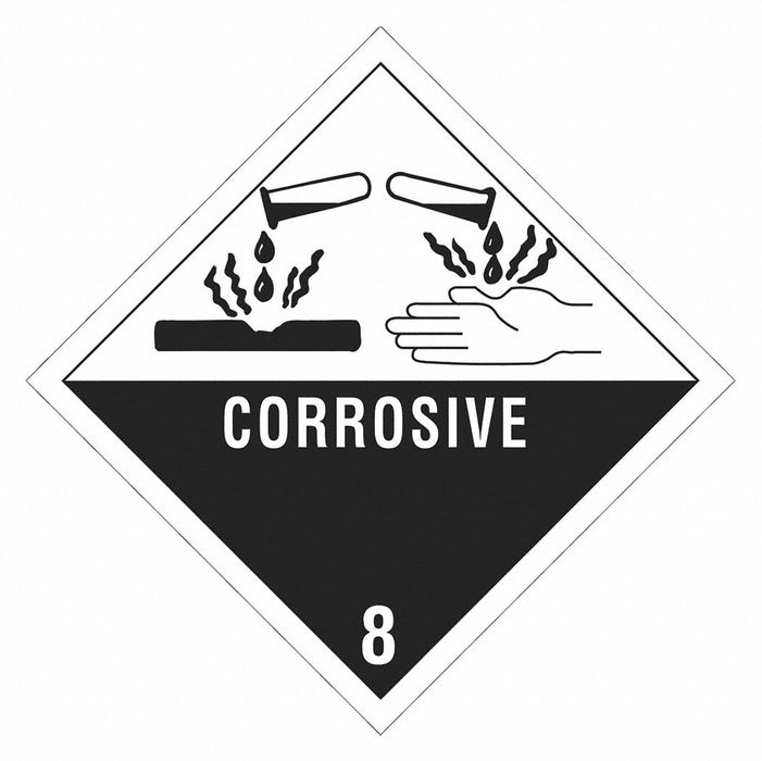 Label Corrosive 8 4x4 