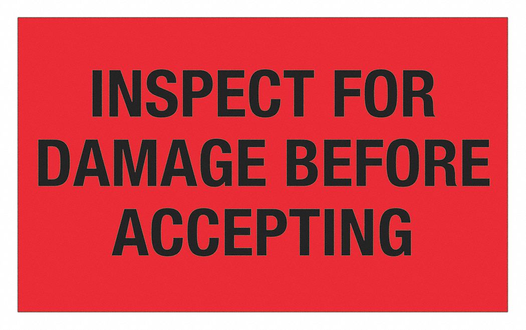 Label Inspect Damage Before 3x5 