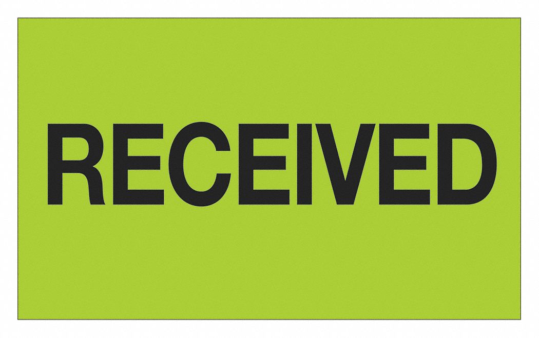 Label Received 3x5 