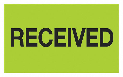 Label Received 3x5 