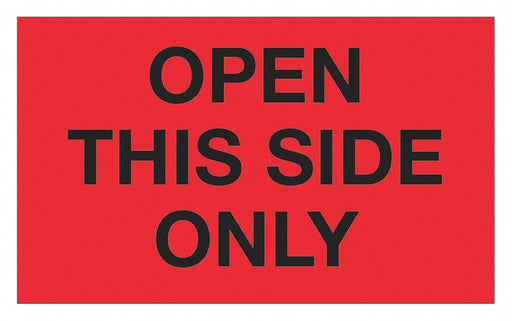 Label Open This Side Only 3x5 