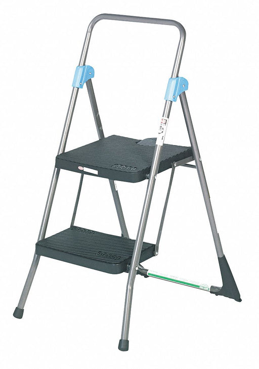 Folding Step Stool 2 Step 300 lb Gray
