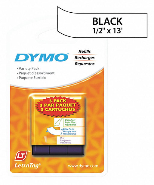 Paper/Plastic Label Tape 0.5 x13 ft PK3
