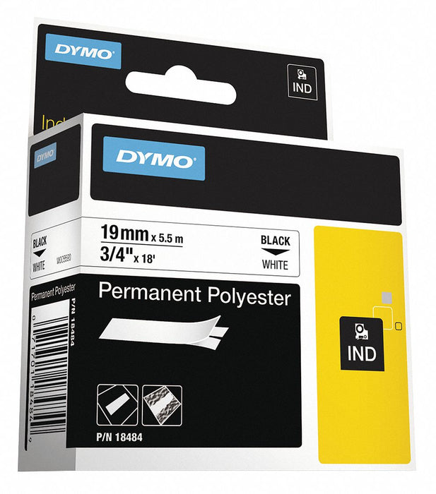 Sleeve Label White Polyester 3/4 in W