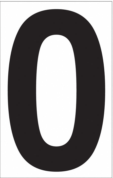 White Vinyl 3.5 Numeral 0 DOT PK50