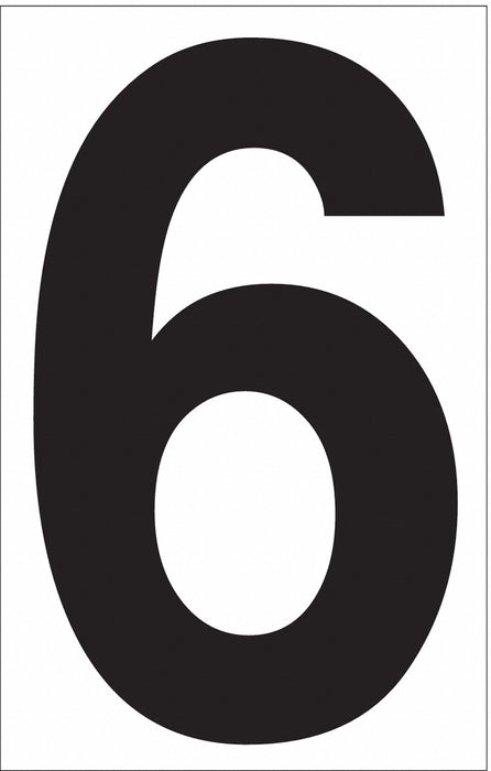 White Vinyl 3.5 Numeral 6 DOT PK50