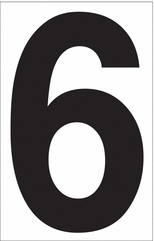 White Vinyl 3.5 Numeral 6 DOT PK50