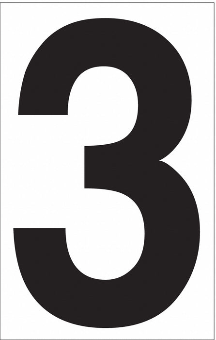 White Vinyl 3.5 Numeral 3 DOT PK50