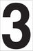 White Vinyl 3.5 Numeral 3 DOT PK50