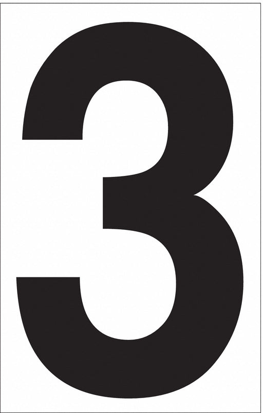 White Vinyl 3.5 Numeral 3 DOT PK50