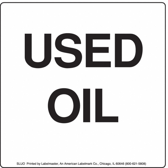 Used Oil Label PVC-Free Film Stock PK100